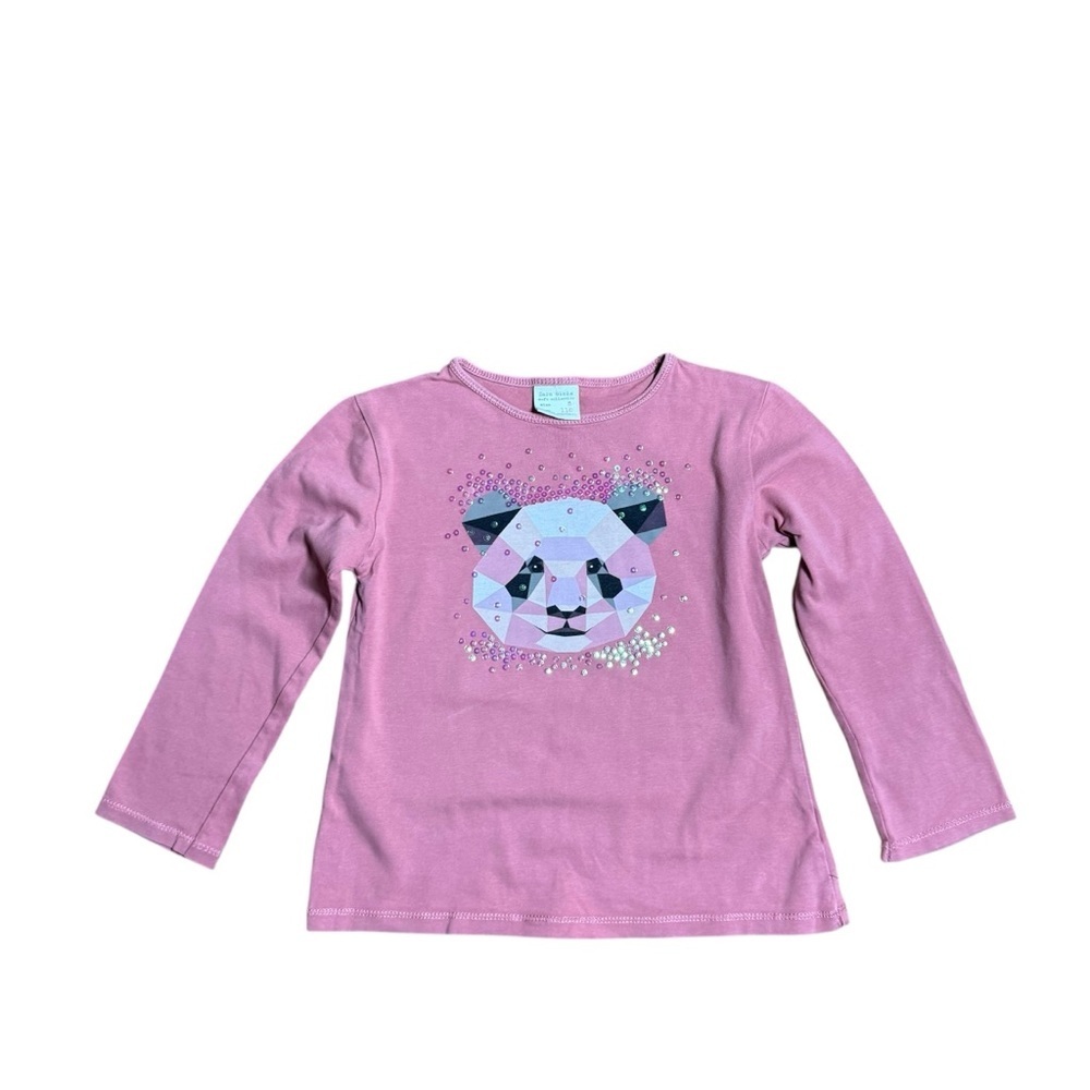 Zara Girls Pink Panda Sequin Long Sleeve Shirt Size 5 (110)